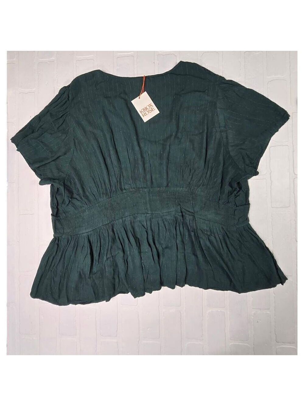 Knox Rose V-Neck Flutter Sleeve Blouse 4X - Picture 2 of 3